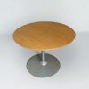 Table ronde 100cm couleur chêne Steelcase piétement métal