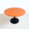 Table ronde 120cm 5 personnes orange piétement noir