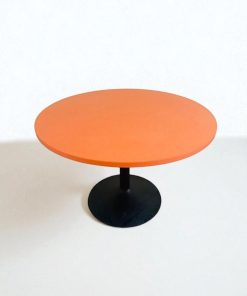 Table ronde 120cm 5 personnes orange piétement noir