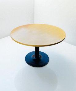 Table ronde bois piètement tulipe noir métal 110cm