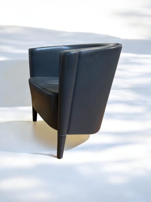 Fauteuil Rich Antonio Citterio édition Moroso 1989 en cuir Bleu – Image 2