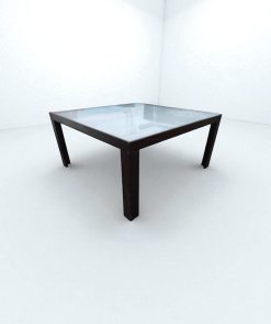 Table de réunion bois & verre Macé 150x150cm