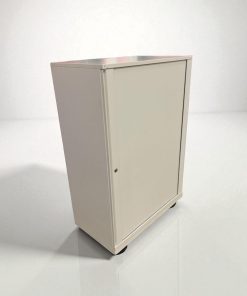 Armoire basse Sedus 114x80cm blanche rideau coulissant
