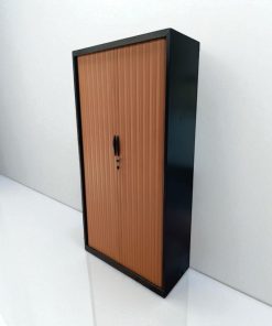 Armoire bi-color métallique marron noir 100x200cm