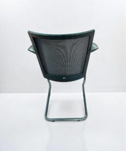 Chaise visiteur réunion avec inclinaison Pauline tissu noir