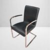 Ensemble 3 fauteuils cuir Effezeta made in Italy Chromé