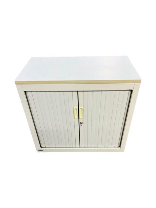 Armoire basse blanche Arfeo finition chêne 80x74cm – Image 2
