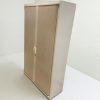 Armoire haute Steelcase bi color blanche hêtre clair 120x200x45cm