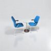 Lot 2 chaises visiteur kinnarps Monroe bleu luge