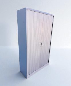 Armoire haute Marcadet gris 120x200cm monobloc avec clé