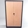 Armoire haute bi-color rideaux coulissant 120x200cm
