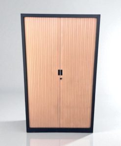 Armoire haute bi-color rideaux coulissant 120x200cm