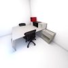 Bureau bench Knoll blanc avec case & caisson intégré 160x80cm