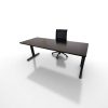 Bureau droit noir mat 200x80cm chaise et armoire
