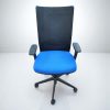 Chaise à roulettes Eurosit avec support lombaire - Noir et Bleu