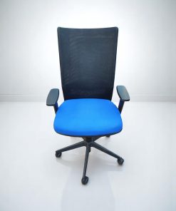 Chaise à roulettes Eurosit avec support lombaire - Noir et Bleu