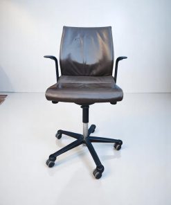 Chaise à roulettes Wilkhahn Modus – Cuir Marron