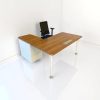 Bureau angle avec caisson rangement ton bois majencia