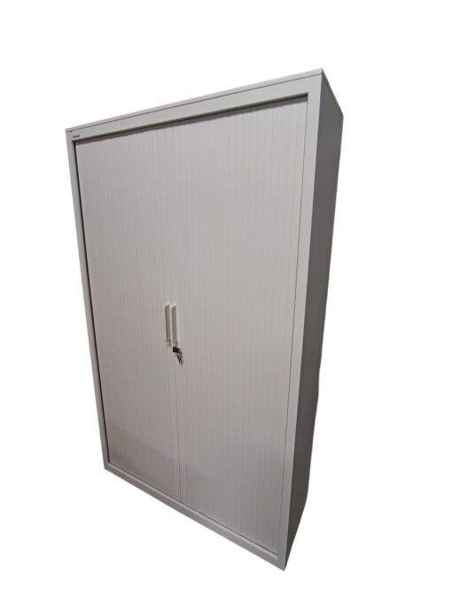 Armoire haute Steelcase blanche 120x200cm avec 2 clé – Image 2
