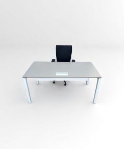 Bureau droit steelcase 160x80cm blanc/gris