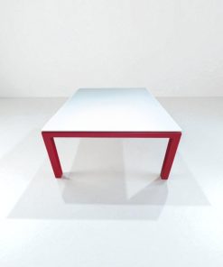 Table rectangulaire ABACO largeur 150x200cm pieds cuir Enrico Pellizzoni