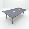 Table réunion finition cuir avec passe câble 240x120cm