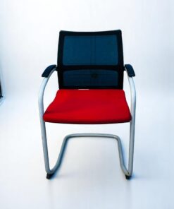 Chaise visiteur Sedus open UP résille noir/rouge