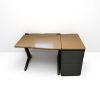 BUREAU PRO CAISSE ACIER AVEC CAISSON 3 TIROIRS 130x90cm