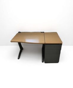 BUREAU PRO CAISSE ACIER AVEC CAISSON 3 TIROIRS 130x90cm