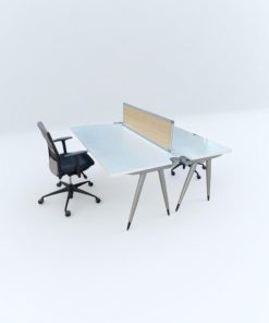 Bureau open Space 2 poste avec séparateur steelcase 160cm