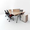 Bureau open Space 4 poste avec séparateur steelcase 160cm
