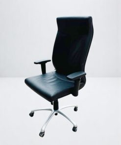 Chaise de bureau simili cuir accoudoir ajustable promo