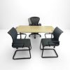 Bureau droit Haworth chêne 160x80cm passe câble