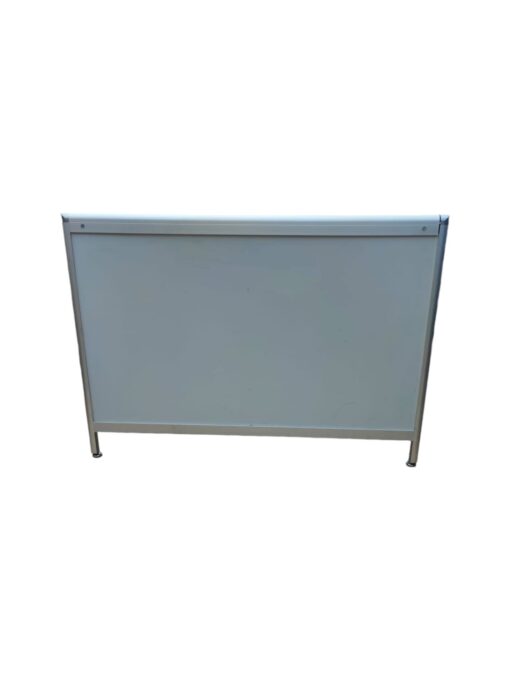 Bureau droit de travail finition aluminium Stielow 130x80cm – Image 2