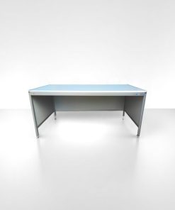 Bureau droit de travail finition aluminium Stielow 160x80cm