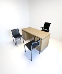 Bureau droit en bois 160x80cm avec caisson