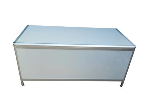 Bureau droit de travail finition aluminium Stielow 160x80cm – Image 2