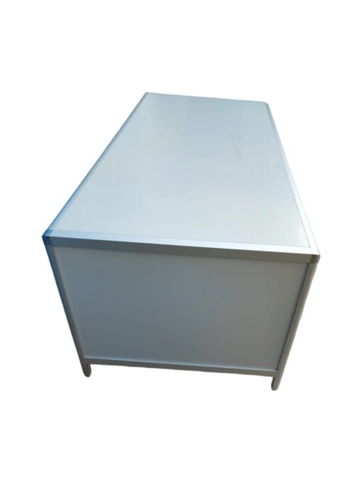 Bureau droit de travail finition aluminium Stielow 160x80cm – Image 3