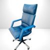 FAUTEUIL DIRECTION VITRA DESIGN MARIO BELLINI CUIR BLEU