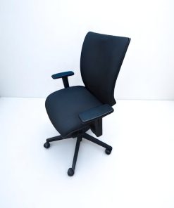 Chaise a roulette Navaille tissu noir ergonomique