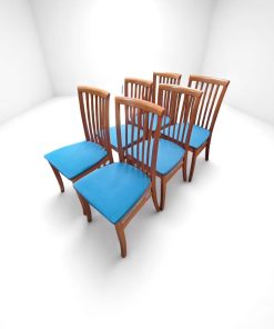 6 Chaises Vintage en Hêtre Blond Salon, réception 1960