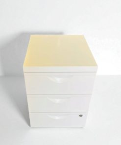 Caisson blanc à roulette 3 tiroirs métallique