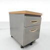 Caisson en bois avec 2 tiroirs - Top 30mm en Chêne