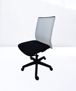 Chaise à roulette format 5 Sentis mesh blanche
